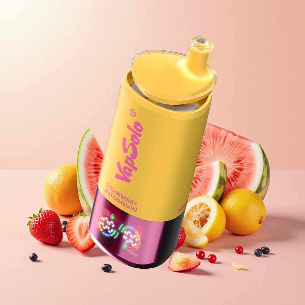 VapSolo Triple 30000 Puffs 40ml Type-C Eper Dinnye & Citrom Őszibarack