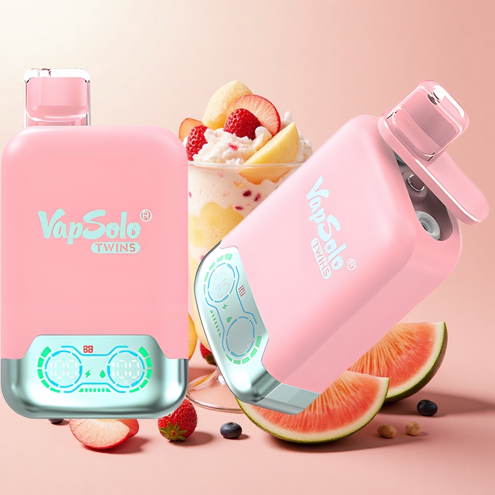 VapSolo Twins 20000 Puff 40ml 2 Tank Type-C Eperjég & Mango Sárgadinnye