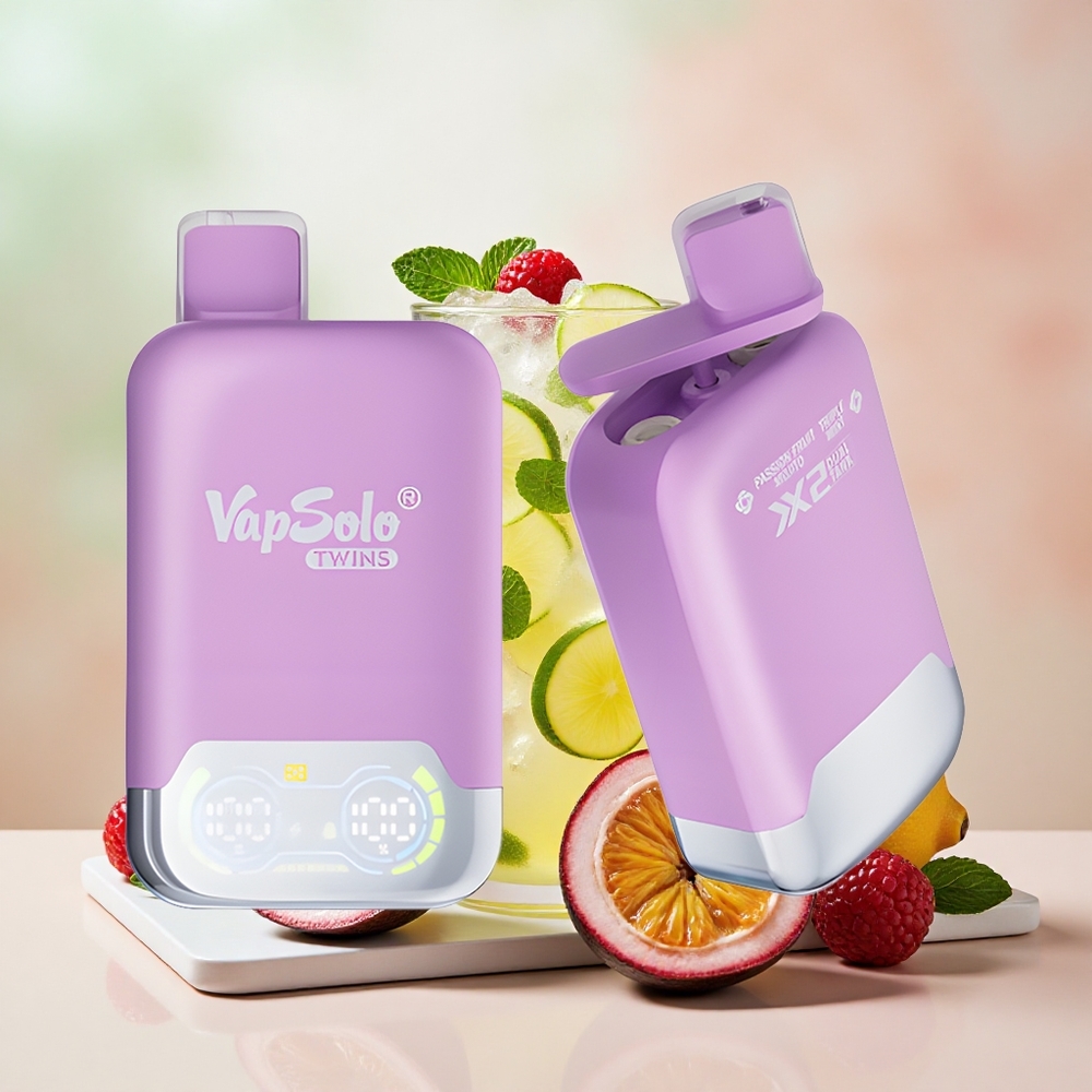 VapSolo Twins 20000 Puff 40ml Típus-C Kettős Passion Fruit Mojito & Hármas Menta