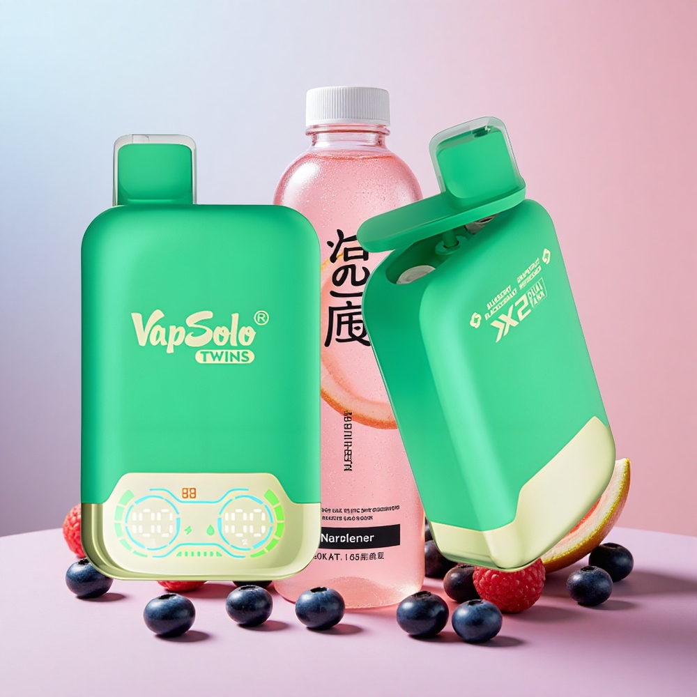 VapSolo Twins 20000 Puff Type-C Kettős Tartály Kékáfonya Ribizli & Grépfrút Frissítő