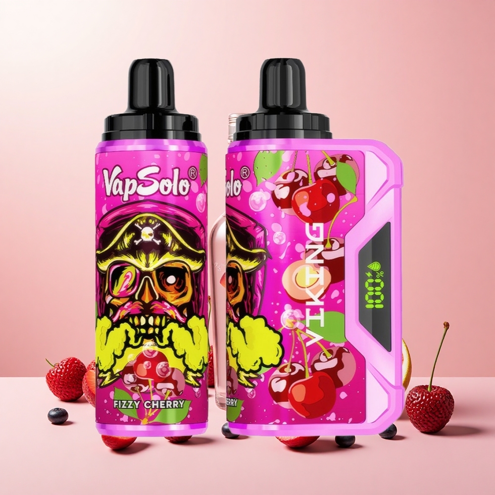 VapSolo VIKING 12000 Puff Típus-C Kijelzős Pezsgő Cseresznye