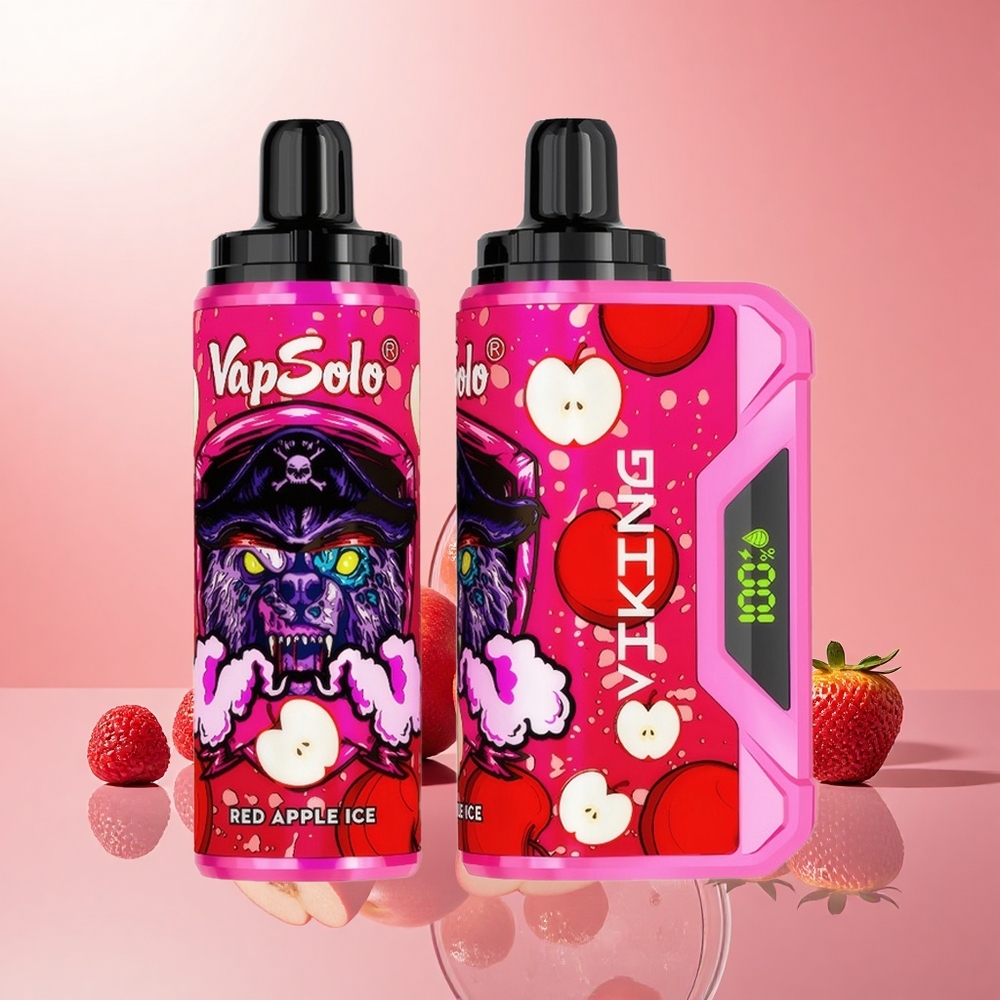 VapSolo VIKING 12000 Puff Típus-C Kijelzős Piros Alma Jég