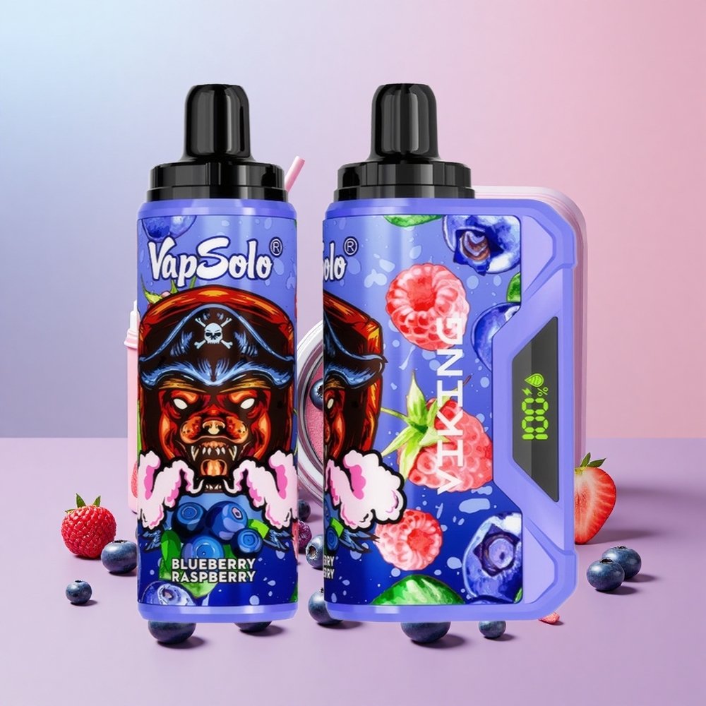 VapSolo VIKING 12000 Puff Típus-C Kijelzős Áfonya Málna