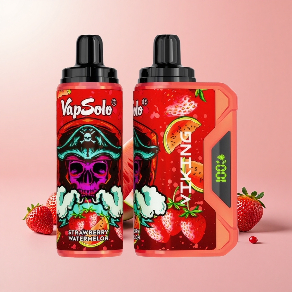 VapSolo VIKING 12000 Számú Puff Típus-C Kijelzős Eper-Görögdinnye