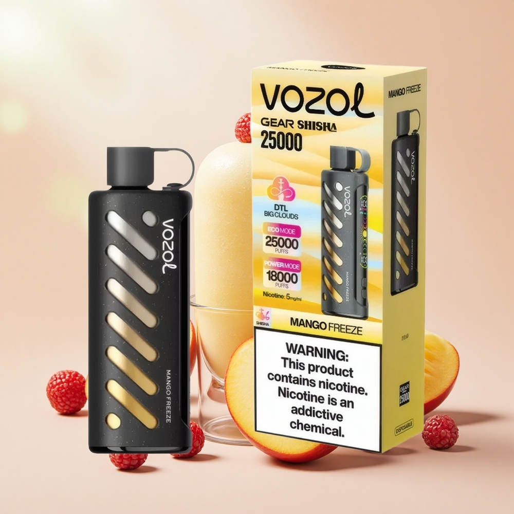 VOZOL Gear Shisha 25000 Puff Kettős Mód S.i.L.C Tech Mango Fagyasztott
