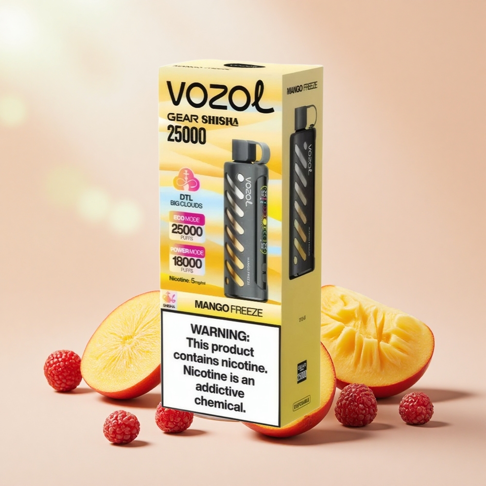 VOZOL Gear Shisha 25000 Puff Kettős Mód S.i.L.C Tech Mango Fagyasztott
