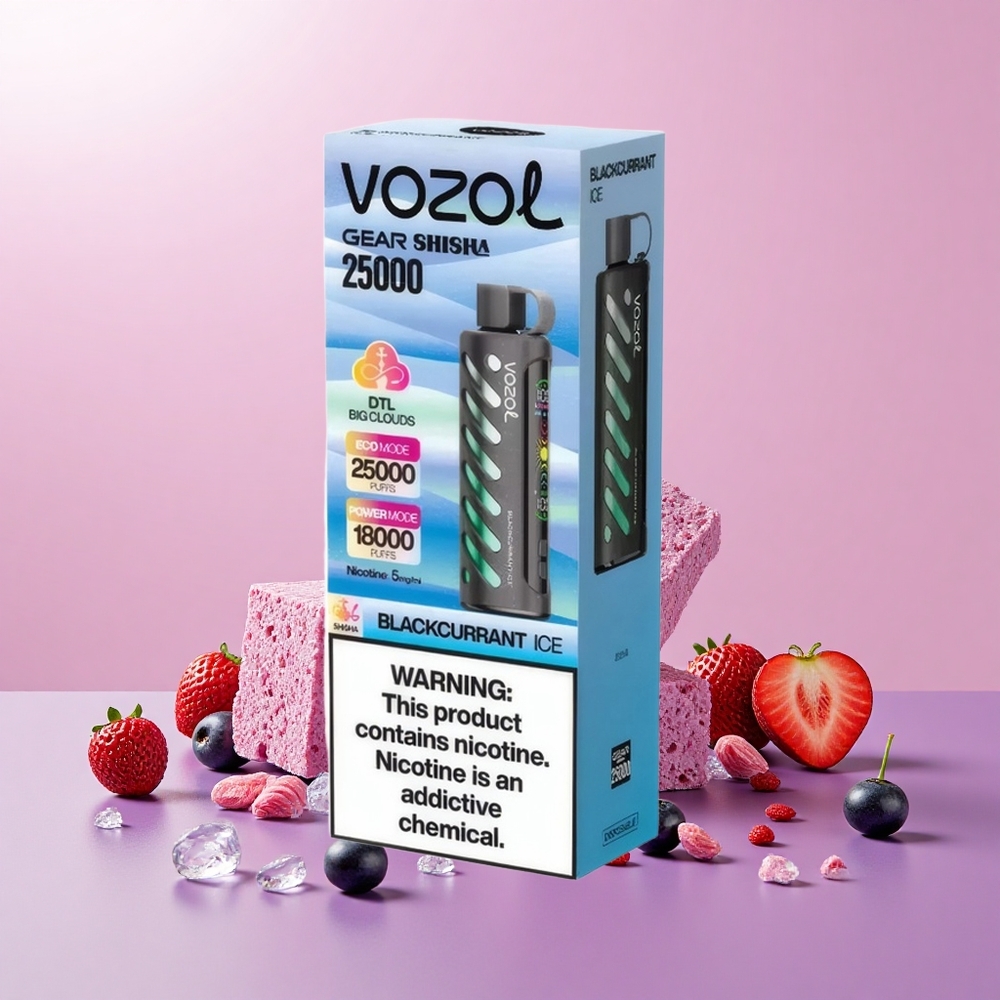 VOZOL Gear Shisha 25000 SziLIK Technológia Kettős Mód Ribizli Jég