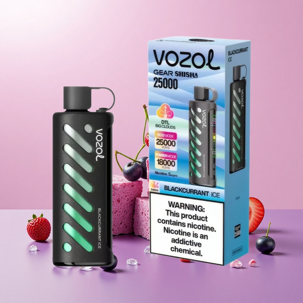 VOZOL Gear Shisha 25000 SziLIK Technológia Kettős Mód Ribizli Jég
