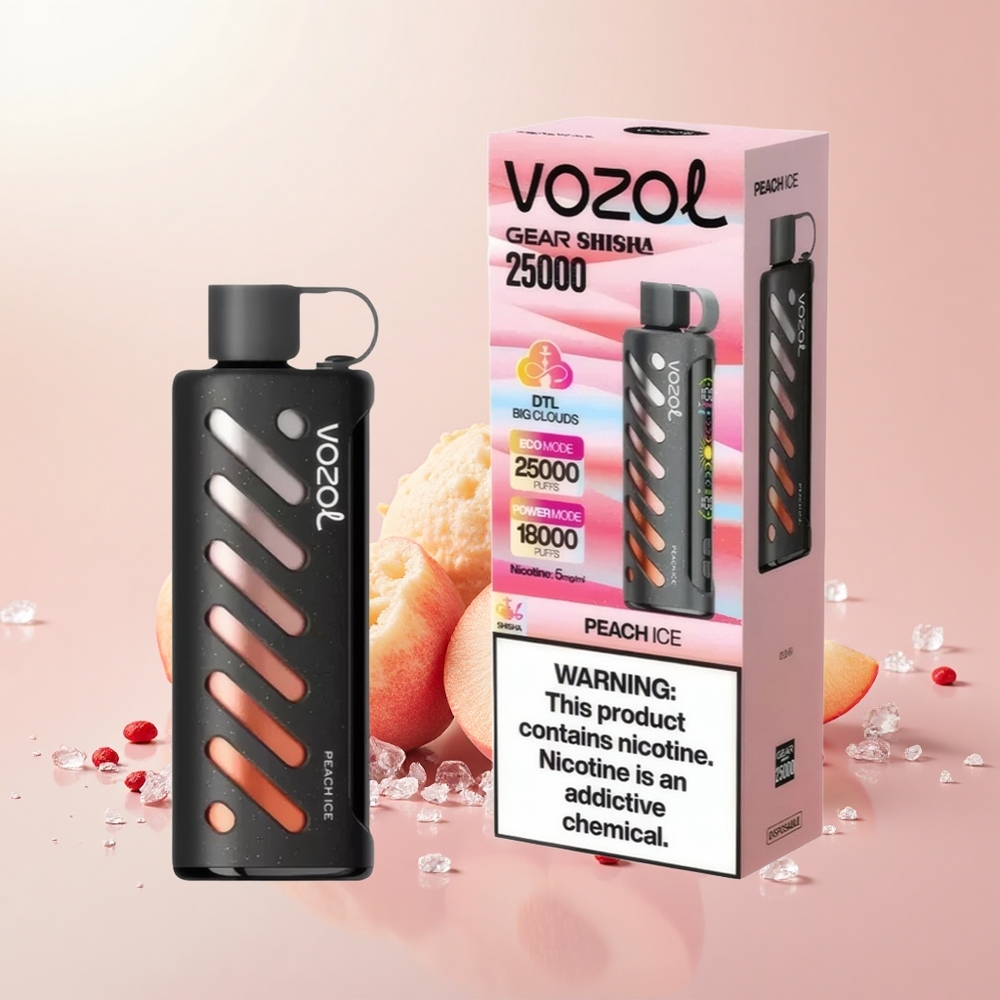 VOZOL Gear Shisha 25000 SziL Tech Kettős Mód 1000mAh Őszibarack Jég
