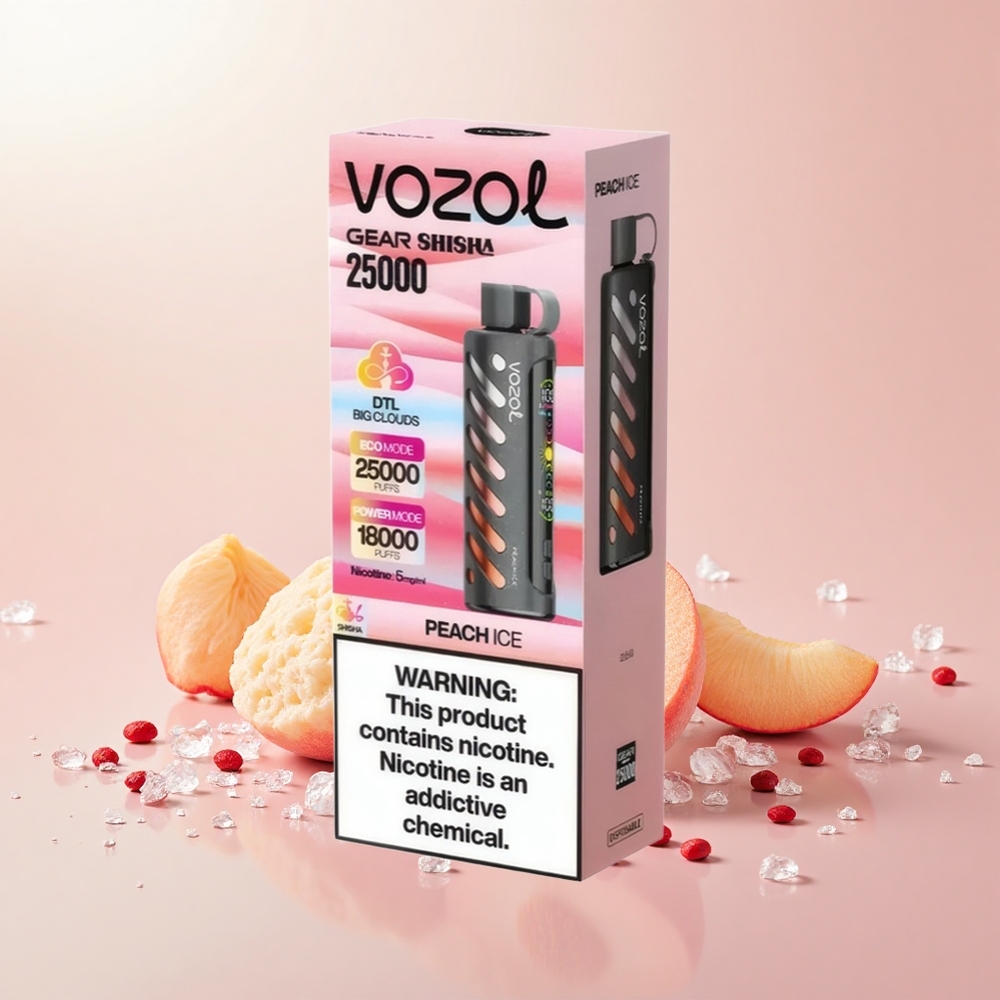 VOZOL Gear Shisha 25000 SziL Tech Kettős Mód 1000mAh Őszibarack Jég