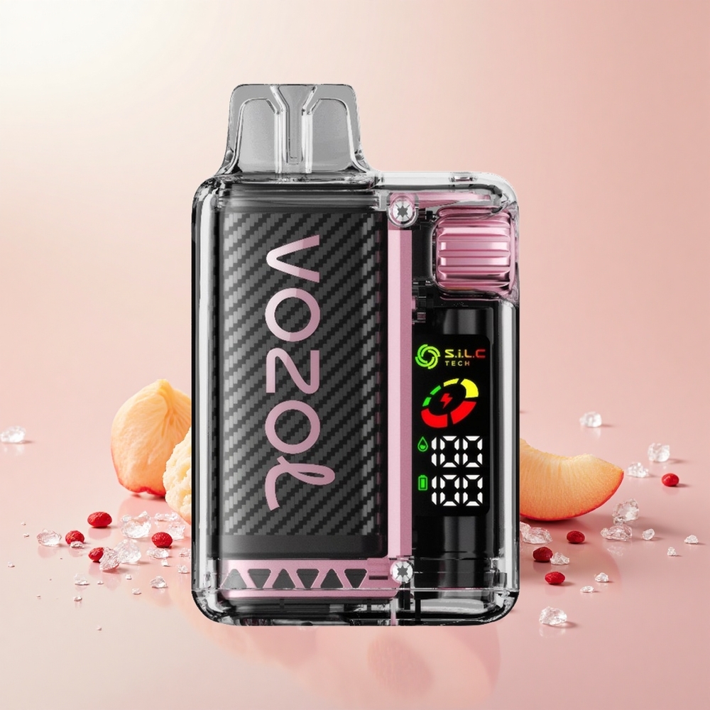 VOZOL Vista 20000 Puff PCR 65% S.i.L.C Dual Mesh 6W MTL Őszibarack Jég
